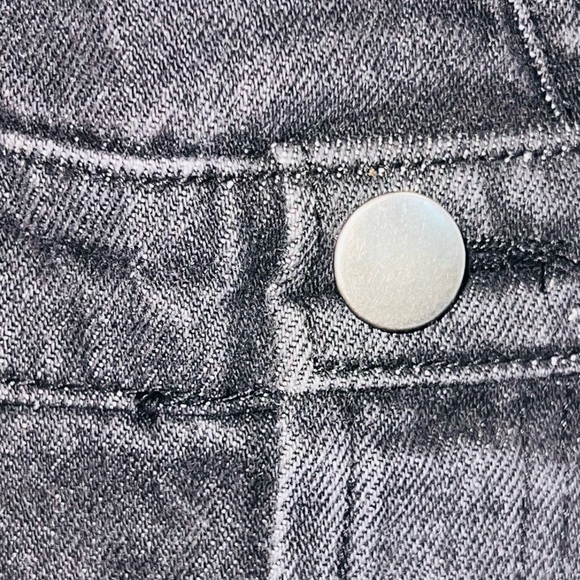 Fashion Nova Black Strapless Denim Jumpsuit | Wide Leg | Raw Hem | Size Medium - Picture 6 of 6